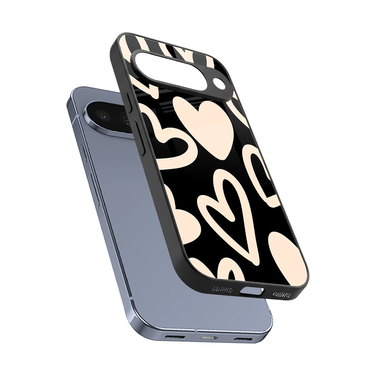 Eternal Hearts sleek google pixel 10 cover with tempered glass back and TPU edges