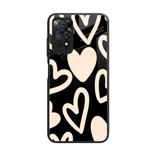 Eternal Hearts back phone cover | glass case for redmi note 11 pro