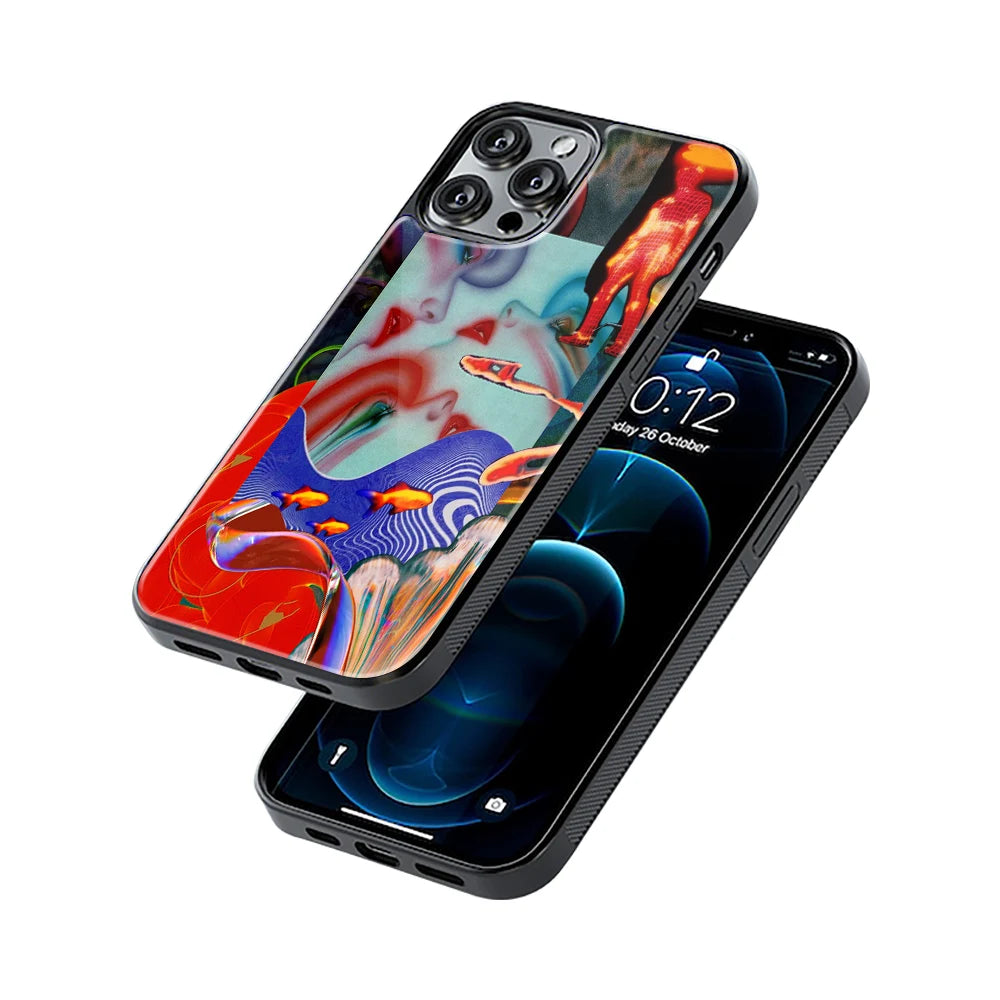 Protective Glass Back Phone Case Compatible with iPhone, Samsung, OnePlus, Pixel & More