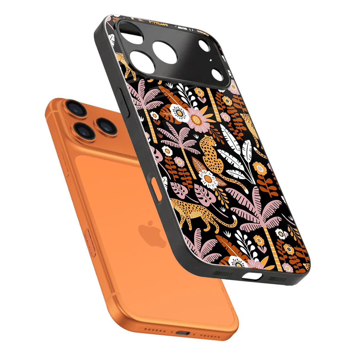 Exotic Paradise sleek iphone 17 pro cover with tempered glass back and TPU edges