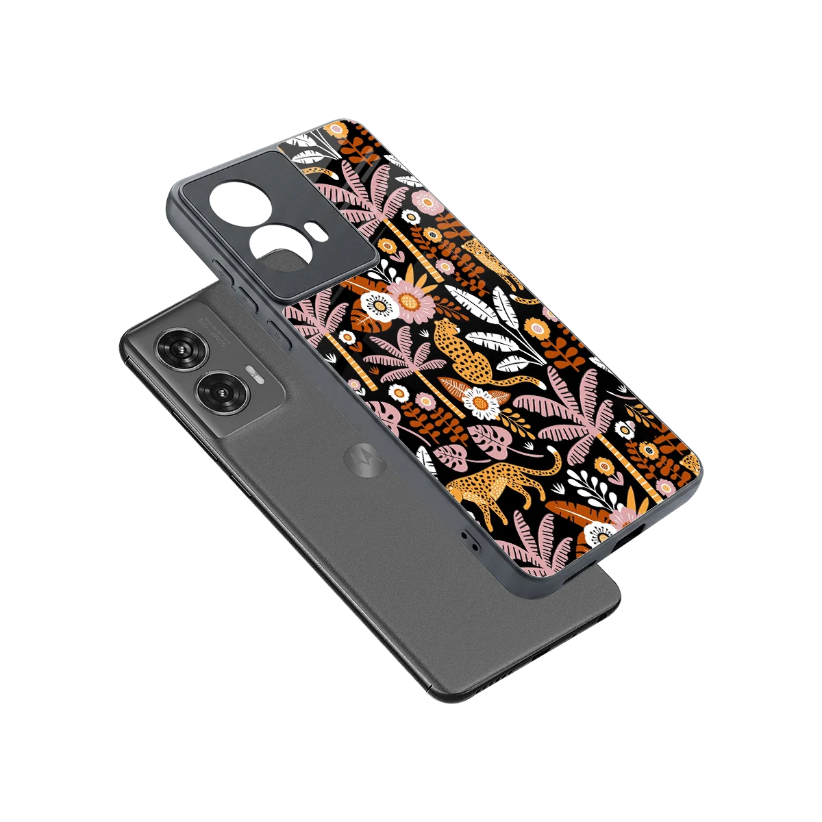 Exotic Paradise sleek motorola edge 50 fusion cover with tempered glass back and TPU edges