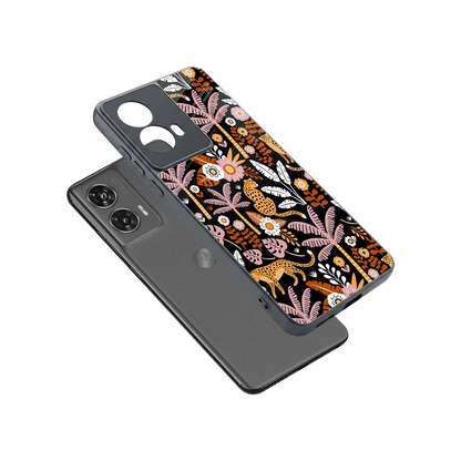Exotic Paradise sleek motorola edge 50 fusion cover with tempered glass back and TPU edges