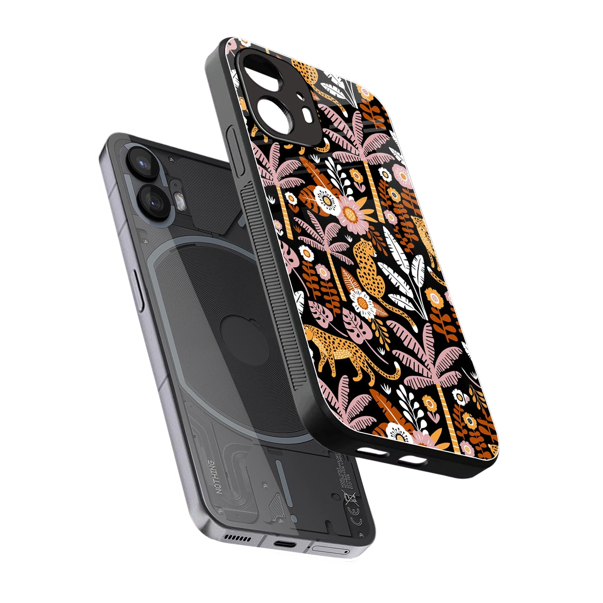Exotic Paradise sleek nothing phone 2 cover with tempered glass back and TPU edges