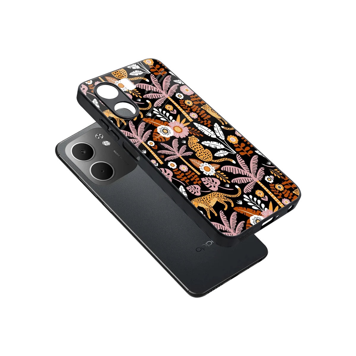 Exotic Paradise sleek oppo a5x 5g cover with tempered glass back and TPU edges