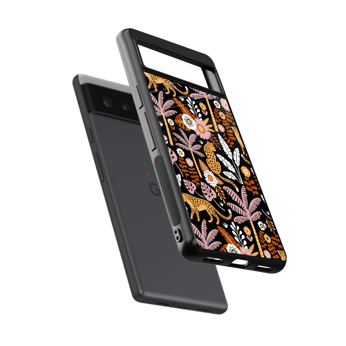 Exotic Paradise sleek google pixel 6 cover with tempered glass back and TPU edges