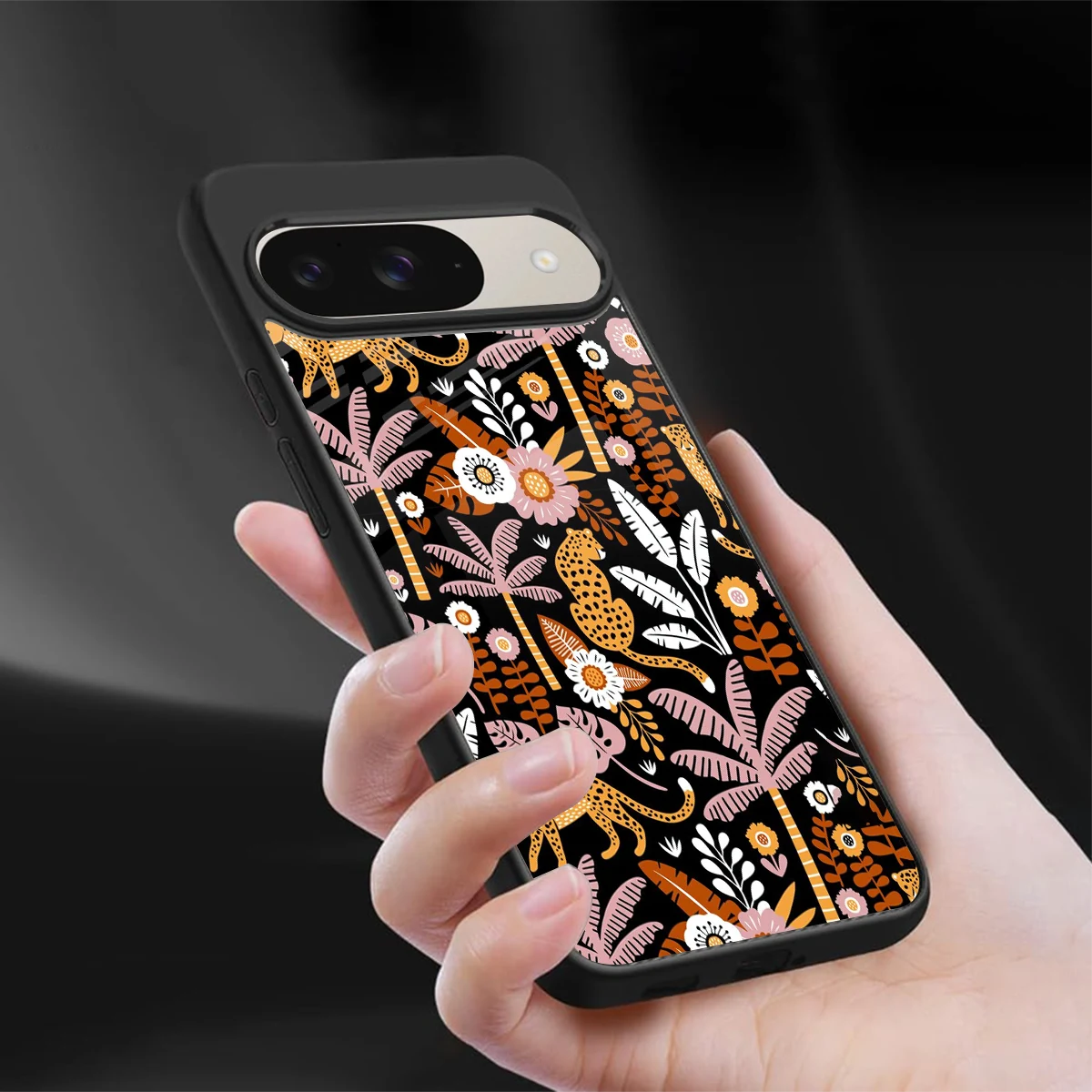 Exotic Paradise sleek google pixel 9 cover with tempered glass back and TPU edges