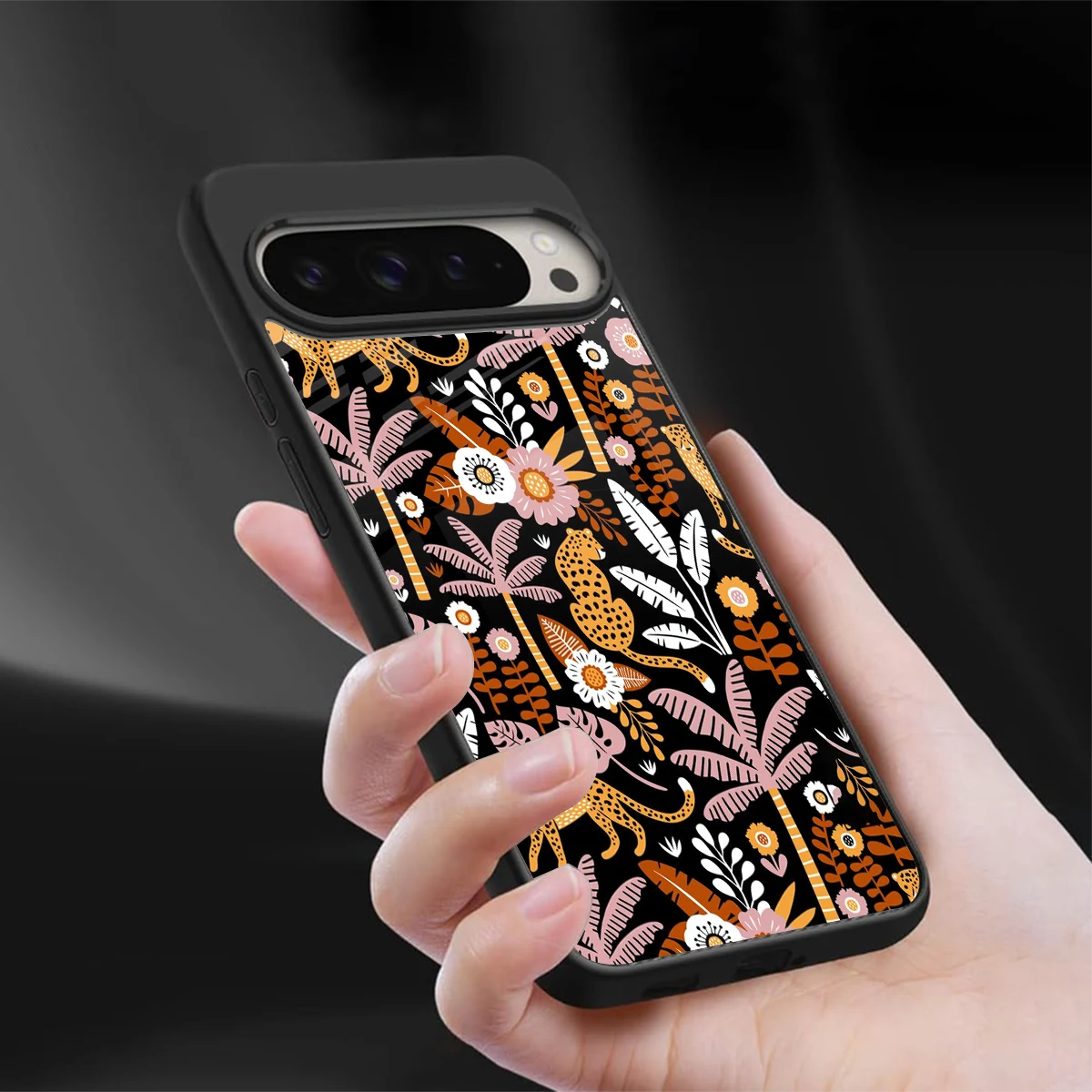 Exotic Paradise sleek google pixel 9 pro cover with tempered glass back and TPU edges