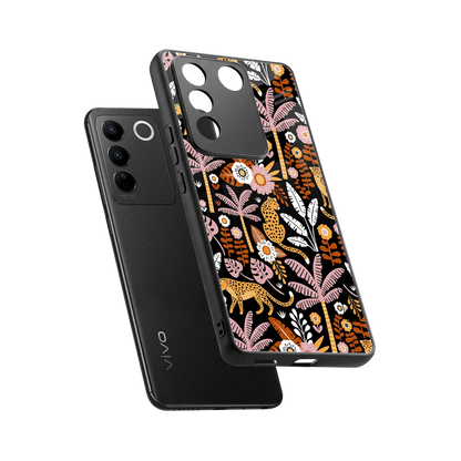Exotic Paradise sleek vivo v27 5g cover with tempered glass back and TPU edges