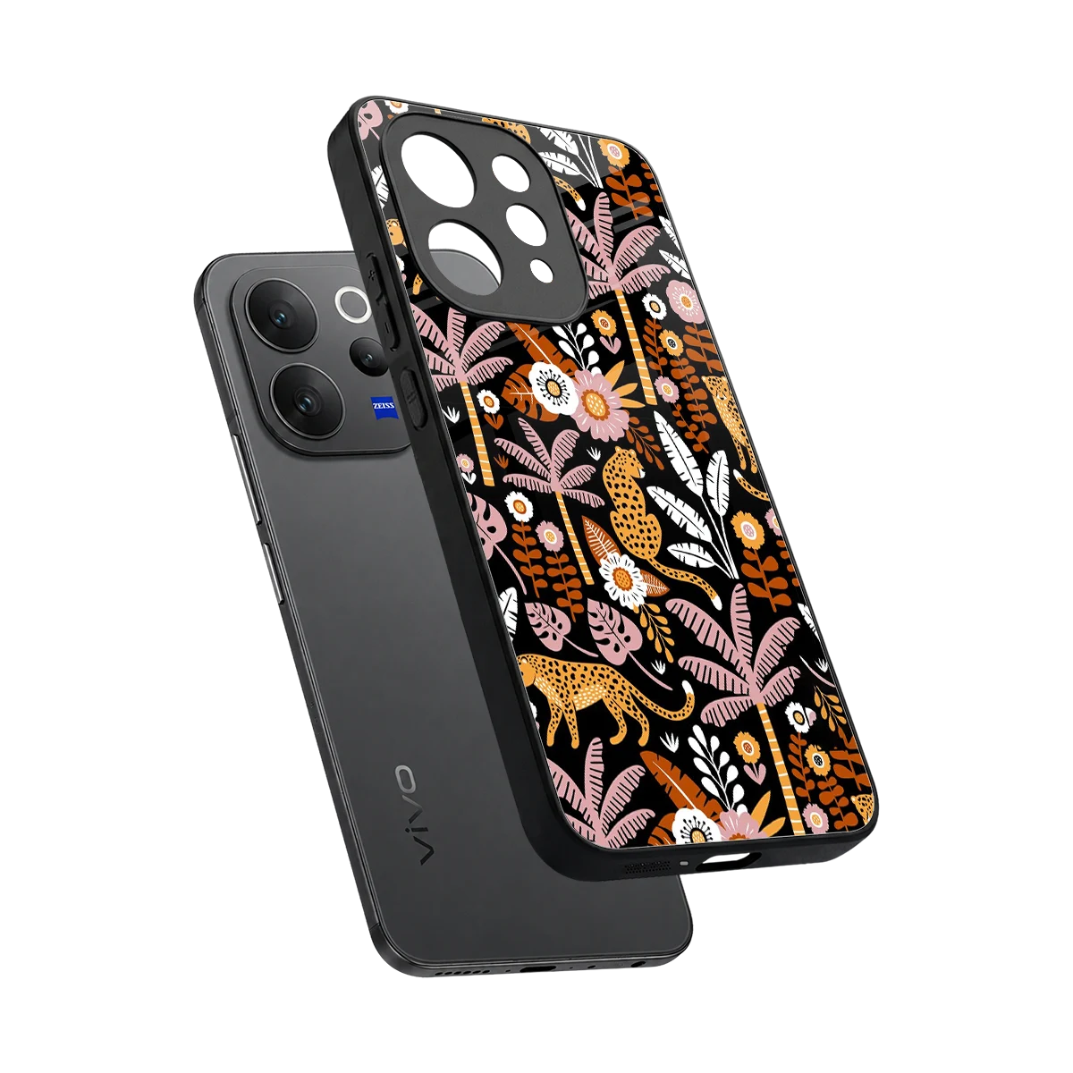 Exotic Paradise sleek vivo v70 cover with tempered glass back and TPU edges
