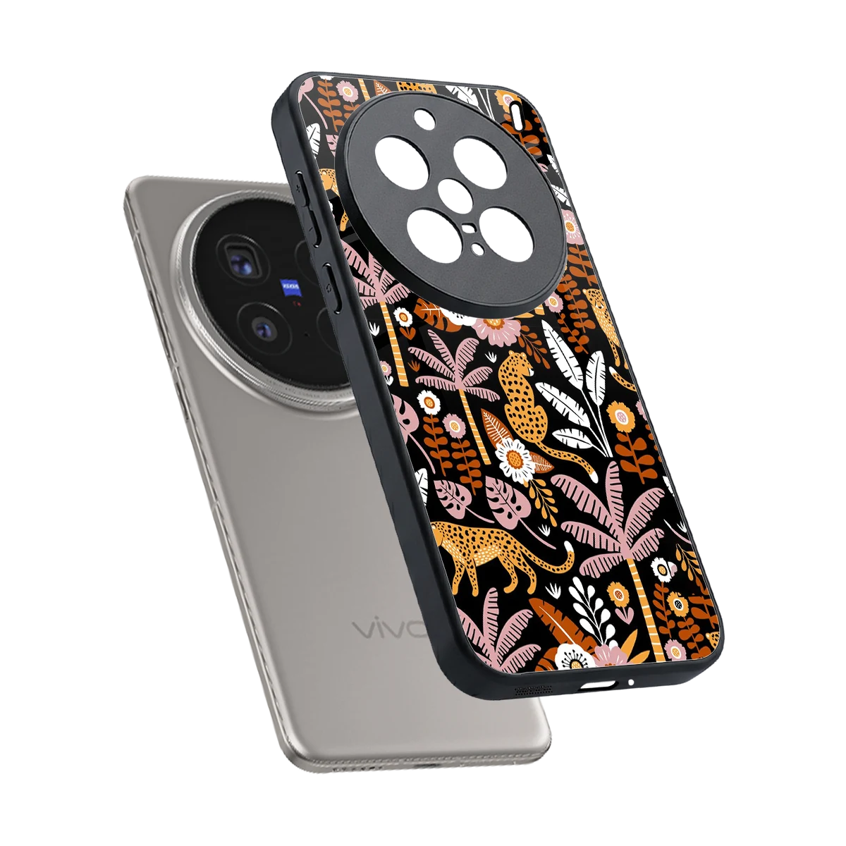 Exotic Paradise sleek vivo x200 pro cover with tempered glass back and TPU edges