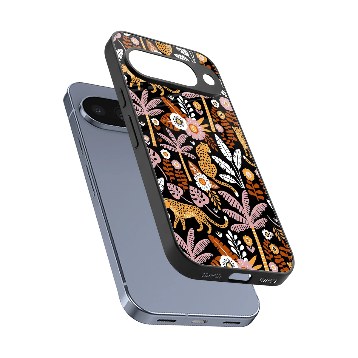 Exotic Paradise sleek google pixel 10 cover with tempered glass back and TPU edges
