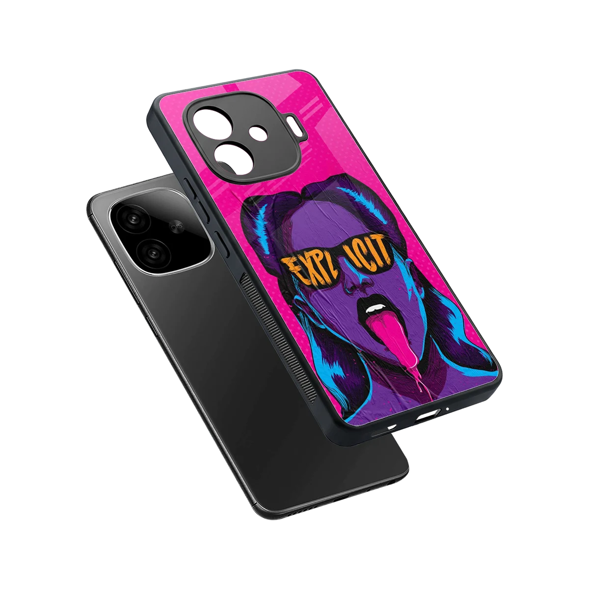Explicit sleek iqoo neo 10r 5g cover with tempered glass back and TPU edges