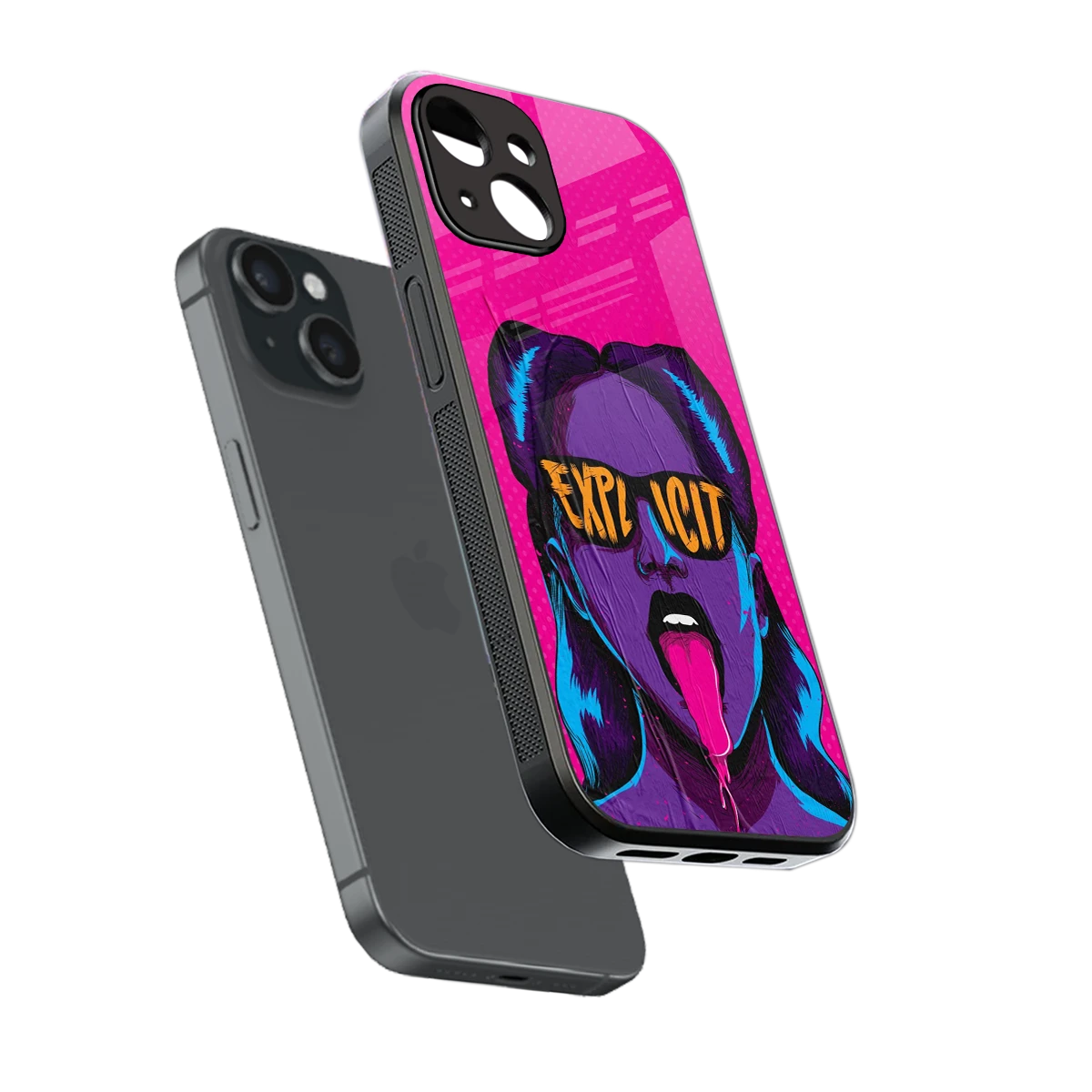Explicit sleek iphone 13 cover with tempered glass back and TPU edges
