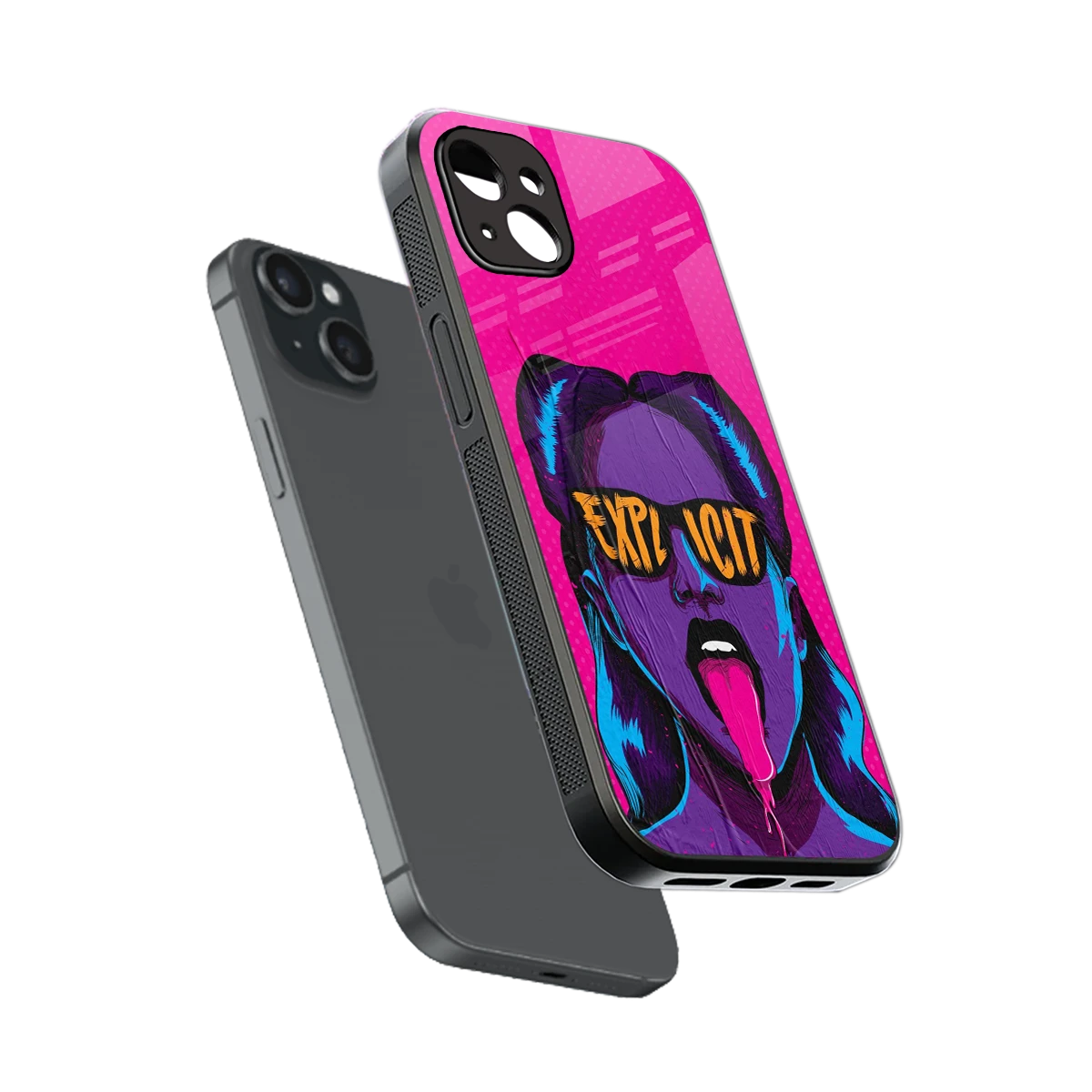 Explicit sleek iphone 14 plus cover with tempered glass back and TPU edges