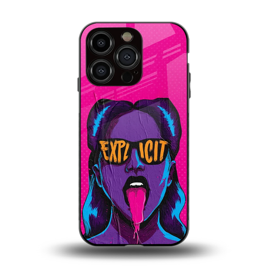 Explicit back phone cover | glass case for iphone 15 pro