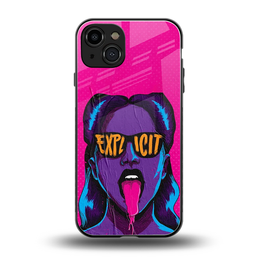 Explicit back phone cover | glass case for iphone 15