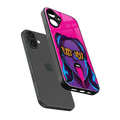 Explicit sleek iphone 16 plus cover with tempered glass back and TPU edges