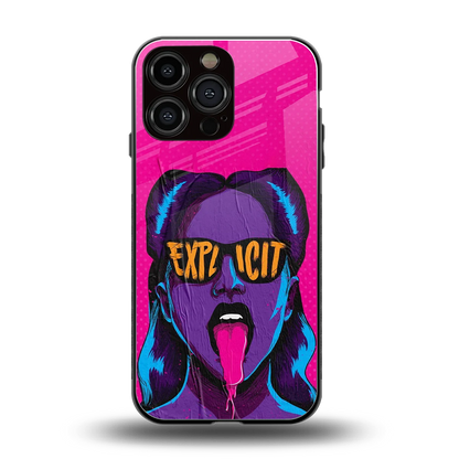 Explicit back phone cover | glass case for iphone 16 pro max