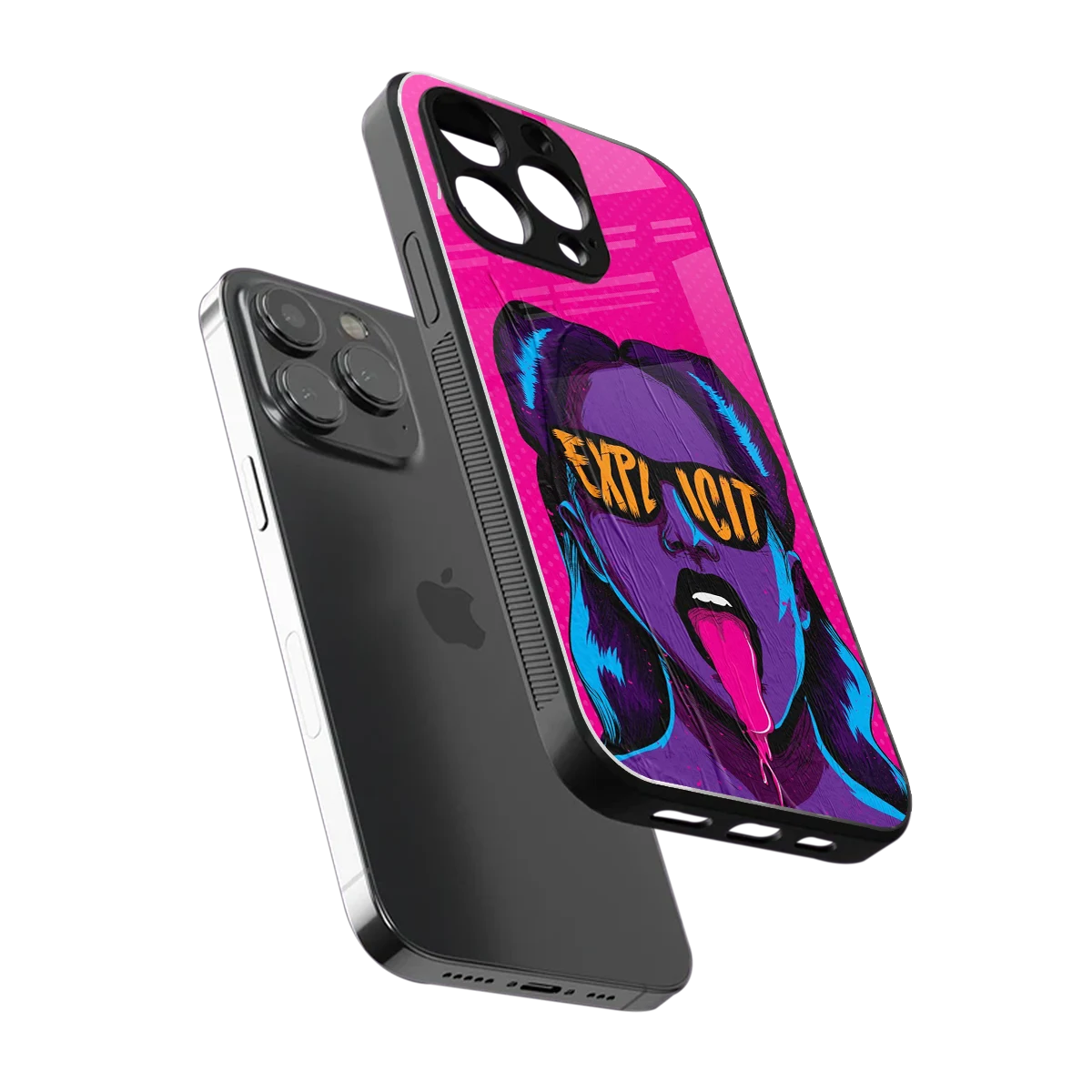 Explicit sleek iphone 16 pro max cover with tempered glass back and TPU edges