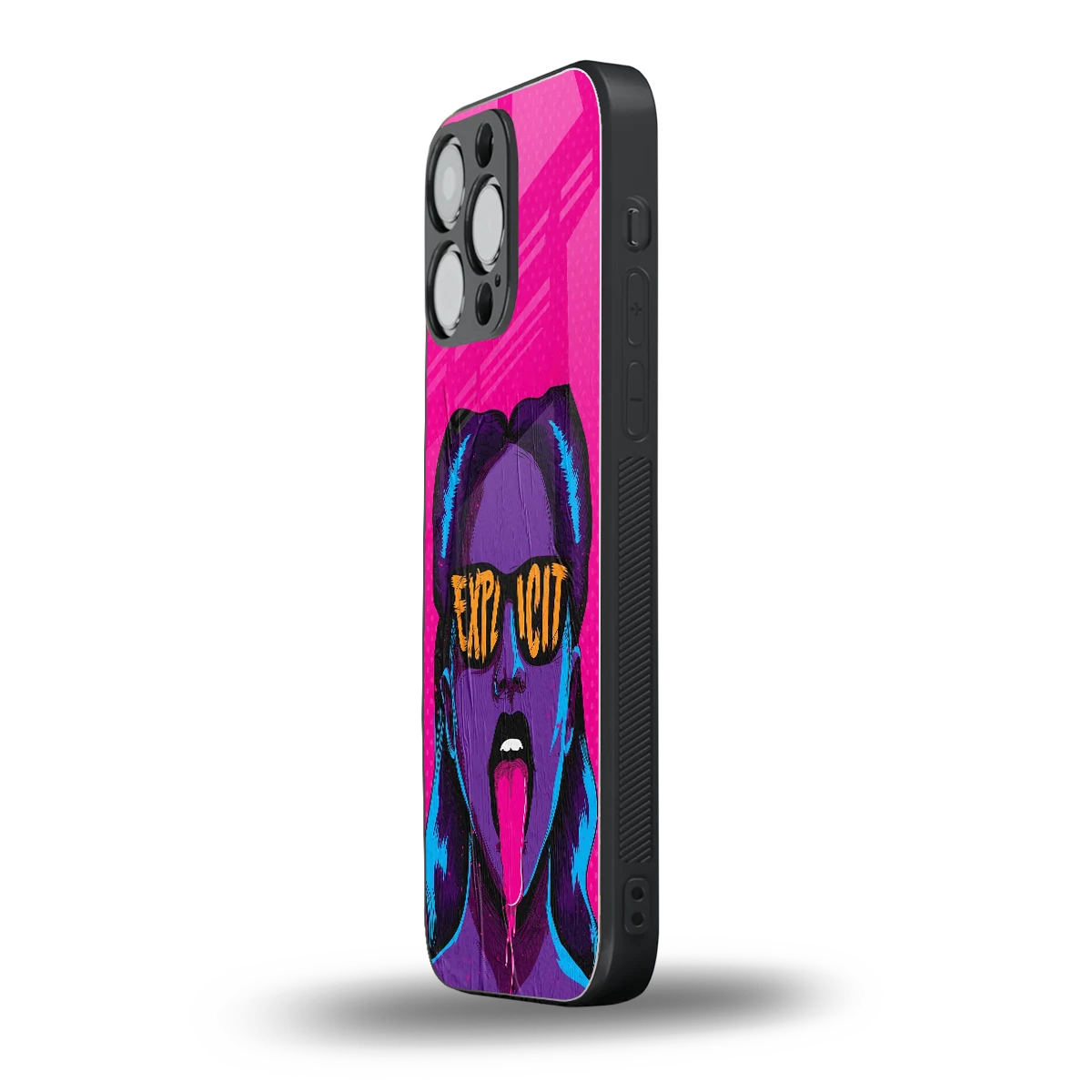 Explicit iphone 16 pro max mobile cover | shockproof glass phone case