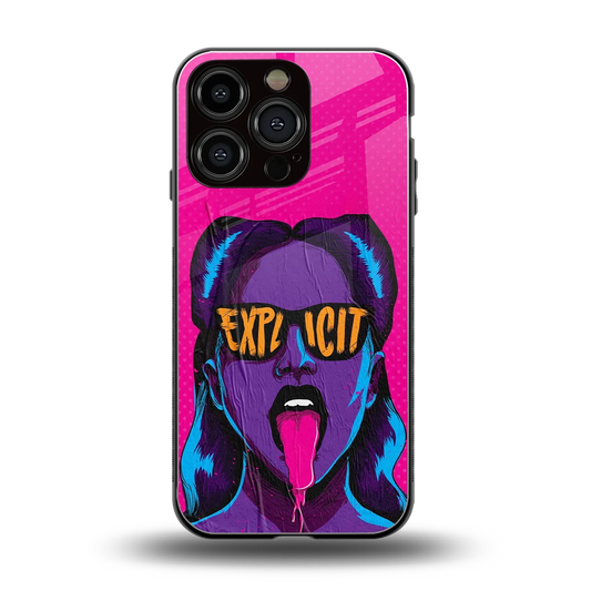 Explicit back phone cover | glass case for iphone 16 pro