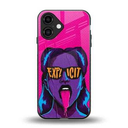 Explicit back phone cover | glass case for iphone 16