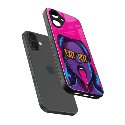 Explicit sleek iPhone 16 cover with tempered glass back and TPU edges