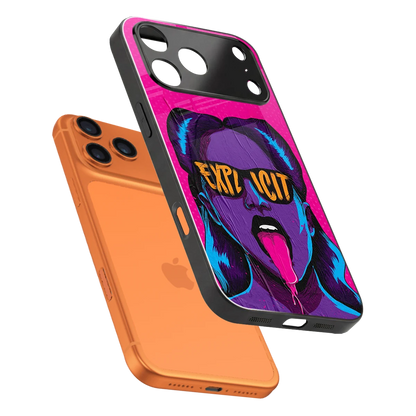Explicit sleek iphone 17 pro max cover with tempered glass back and TPU edges
