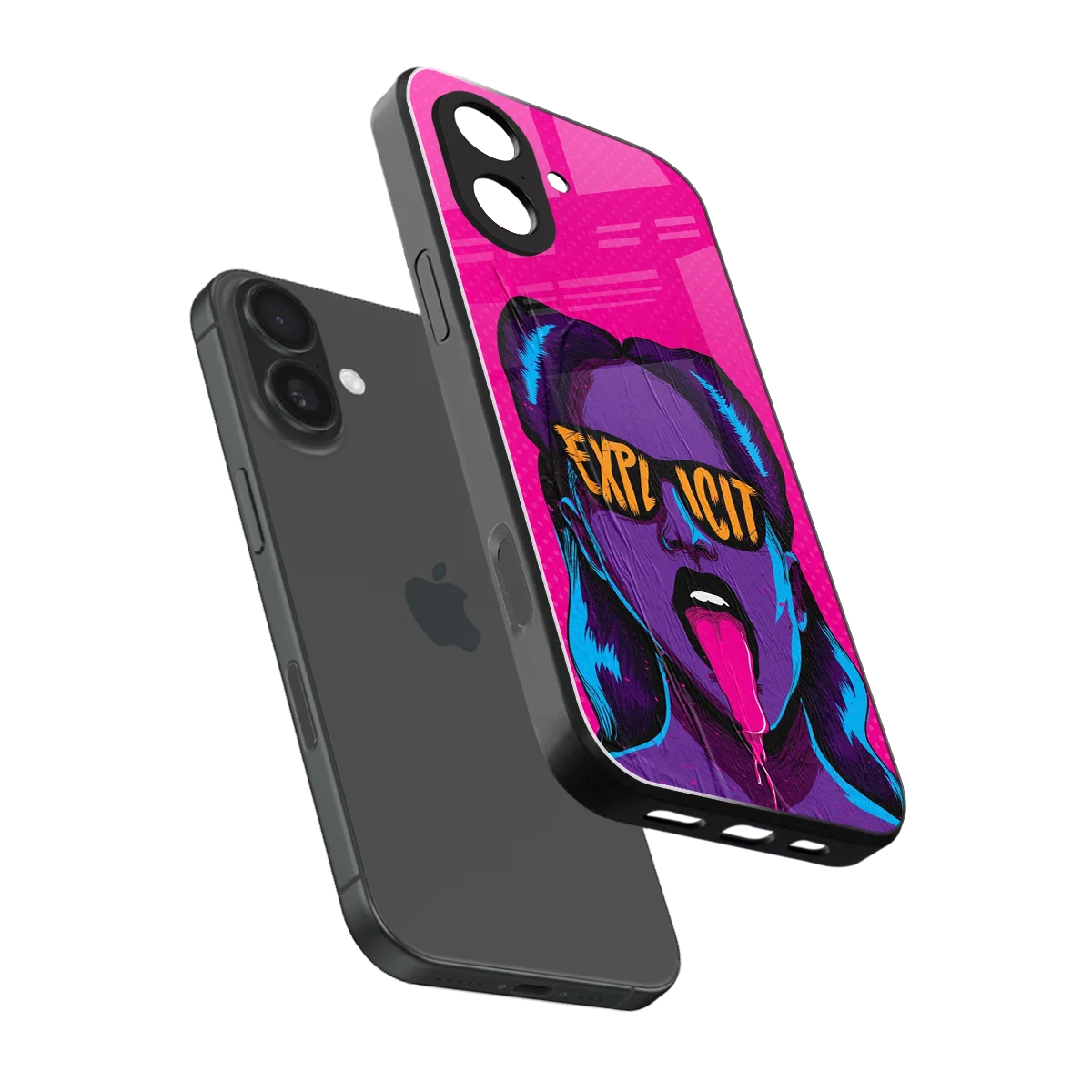 Explicit sleek iphone 17 cover with tempered glass back and TPU edges