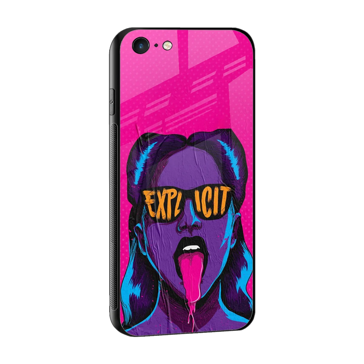 Explicit sleek iphone 6 cover with tempered glass back and TPU edges