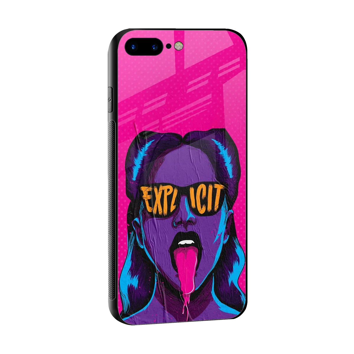 Explicit sleek iphone 8 plus cover with tempered glass back and TPU edges