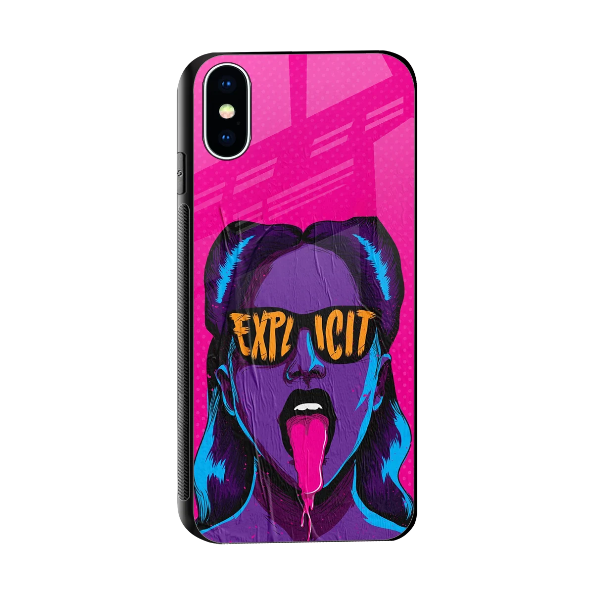 Explicit sleek iphone x cover with tempered glass back and TPU edges