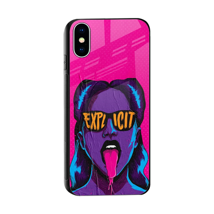 Explicit sleek iphone x cover with tempered glass back and TPU edges