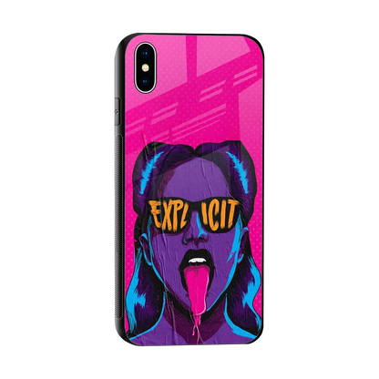 Explicit sleek iphone xs max cover with tempered glass back and TPU edges