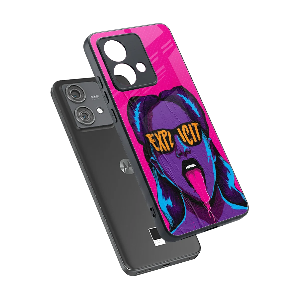 Explicit sleek motorola edge 40 neo 5g cover with tempered glass back and TPU edges