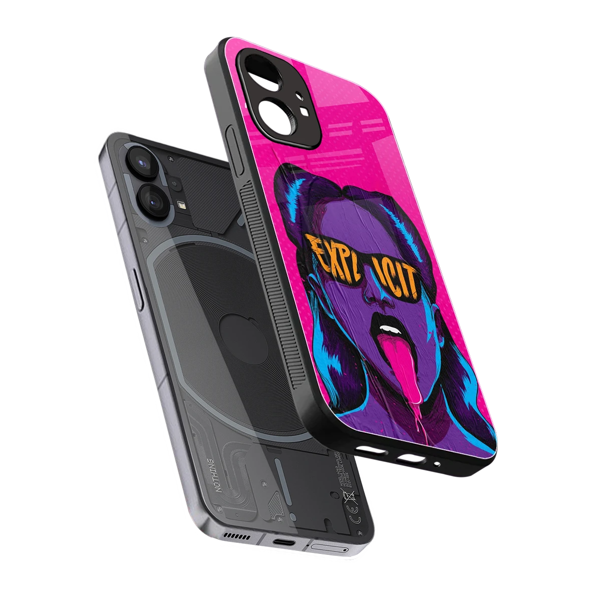 Explicit sleek nothing phone 1 cover with tempered glass back and TPU edges