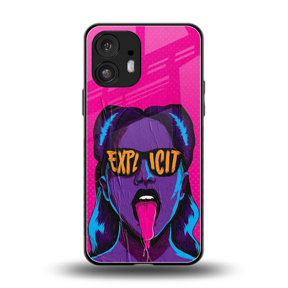 Explicit back phone cover | glass case for nothing phone 2