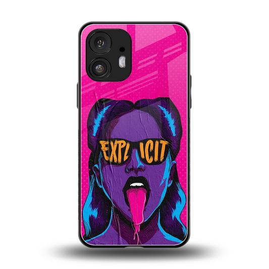 Explicit back phone cover | glass case for nothing phone 2