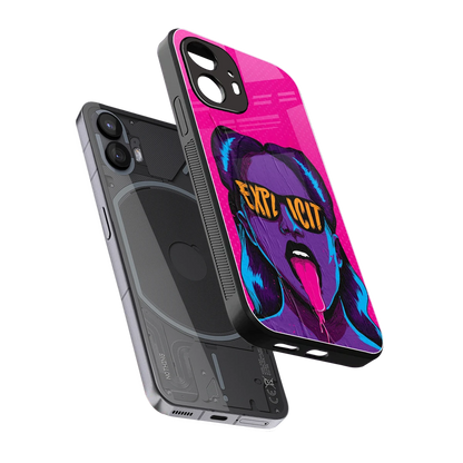 Explicit sleek nothing phone 2 cover with tempered glass back and TPU edges