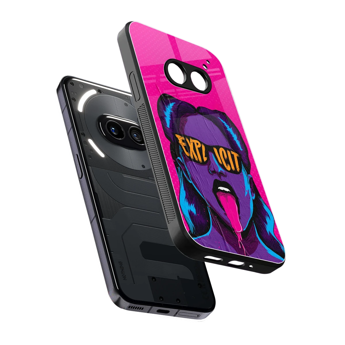 Explicit sleek nothing phone 2a cover with tempered glass back and TPU edges