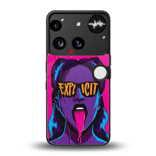 Explicit back phone cover | glass case for nothing phone 3