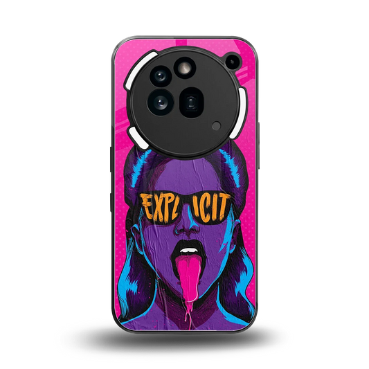 Explicit back phone cover | glass case for nothing phone 3a pro