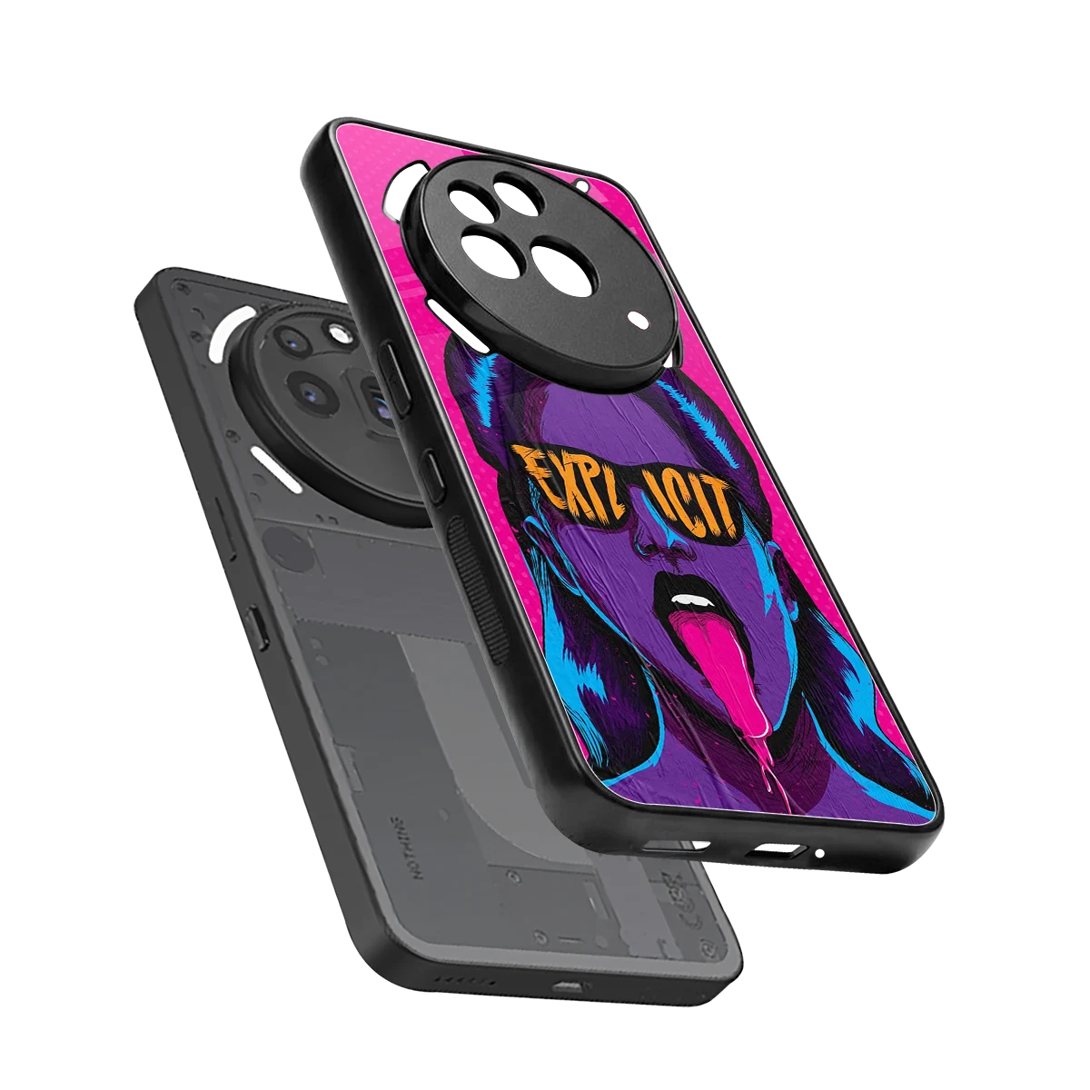 Explicit sleek nothing phone 3a pro cover with tempered glass back and TPU edges