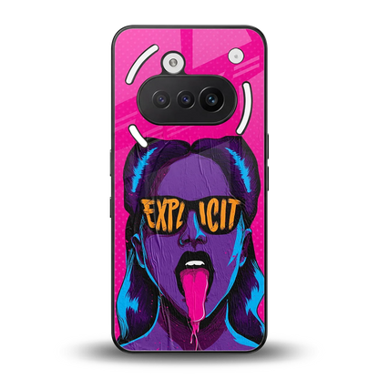 Explicit back phone cover | glass case for nothing phone 3a