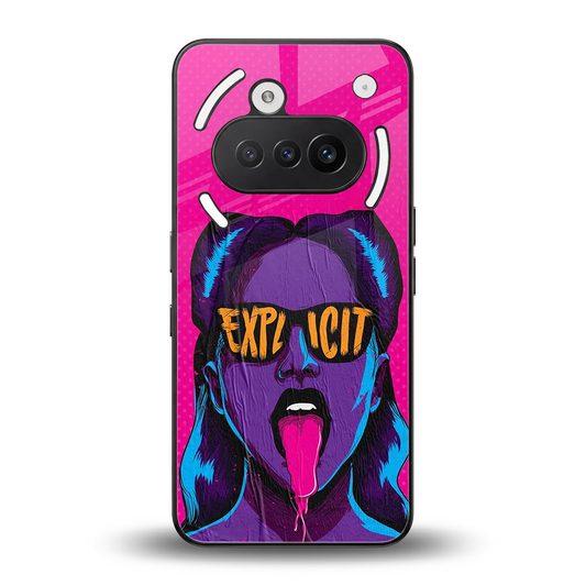 Explicit back phone cover | glass case for nothing phone 3a