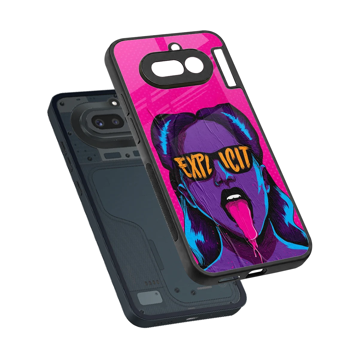 Explicit sleek nothing phone 4a cover with tempered glass back and TPU edges