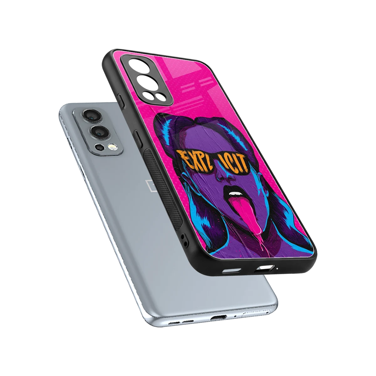 Explicit sleek oneplus nord 2 cover with tempered glass back and TPU edges