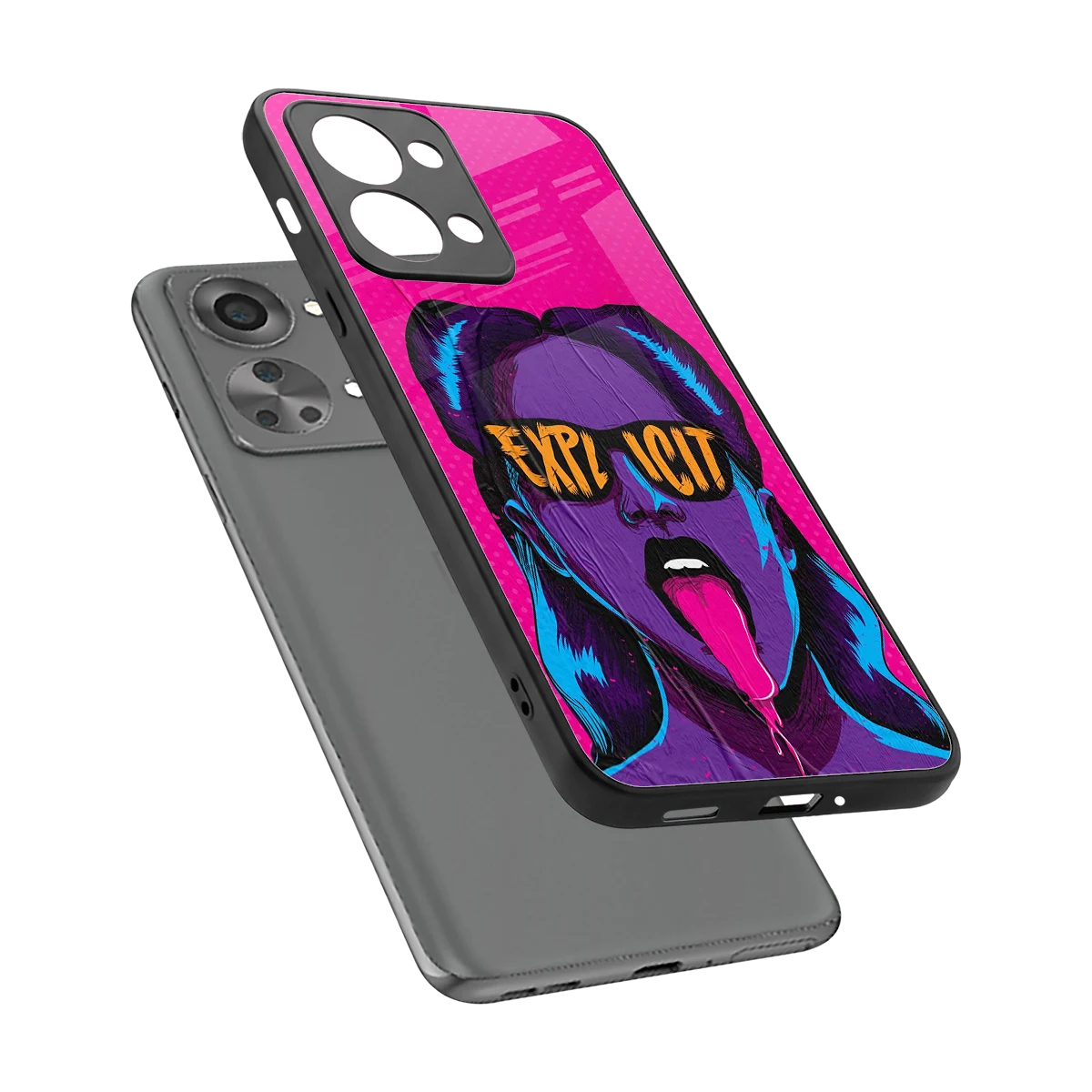 Explicit sleek oneplus nord 2t cover with tempered glass back and TPU edges