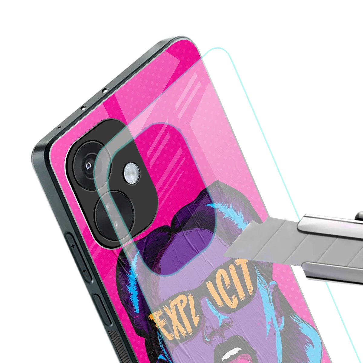 Explicit stylish phone case for oneplus nord ce 3 | glossy glass and slim fit