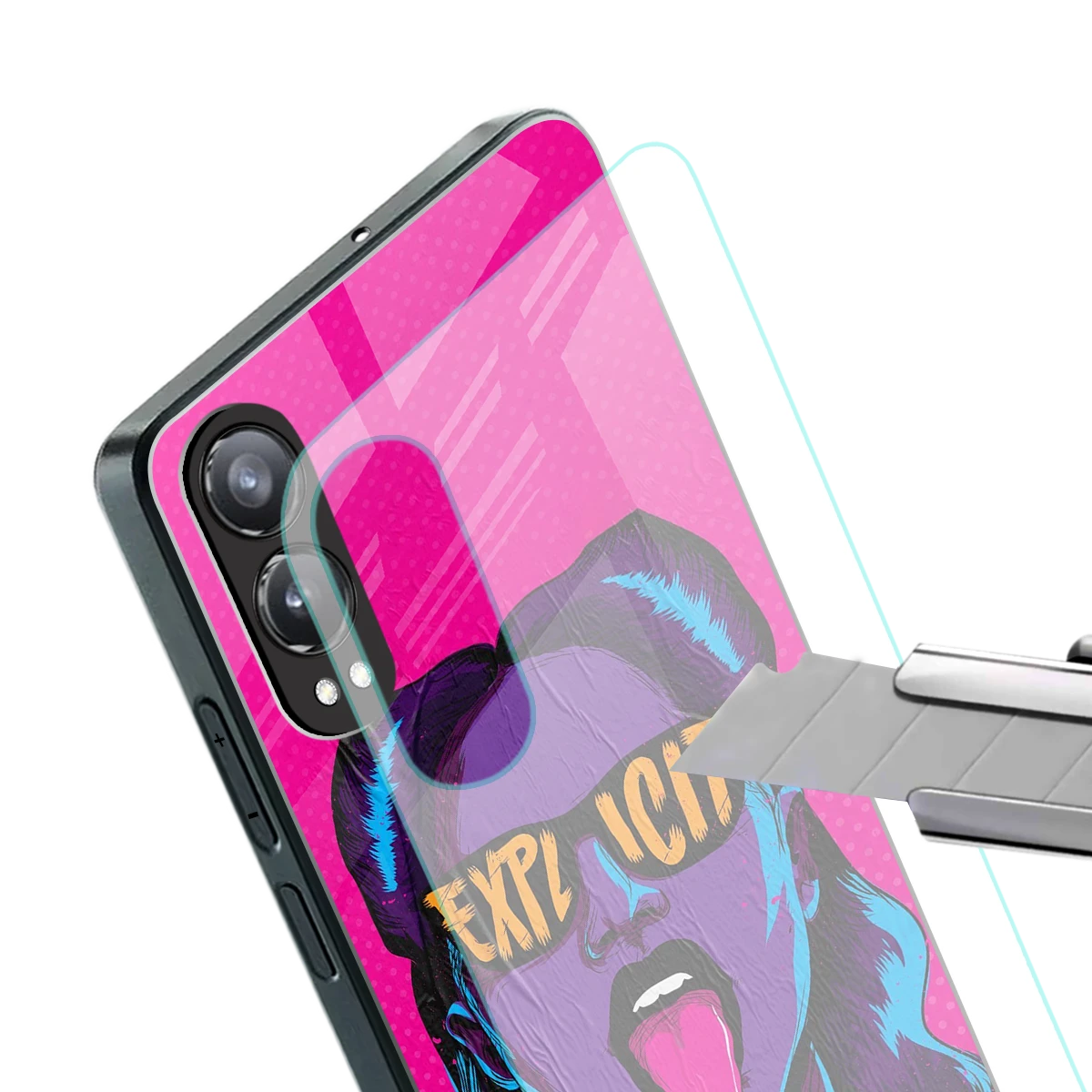 Explicit stylish phone case for oneplus nord ce 4 lite | glossy glass and slim fit